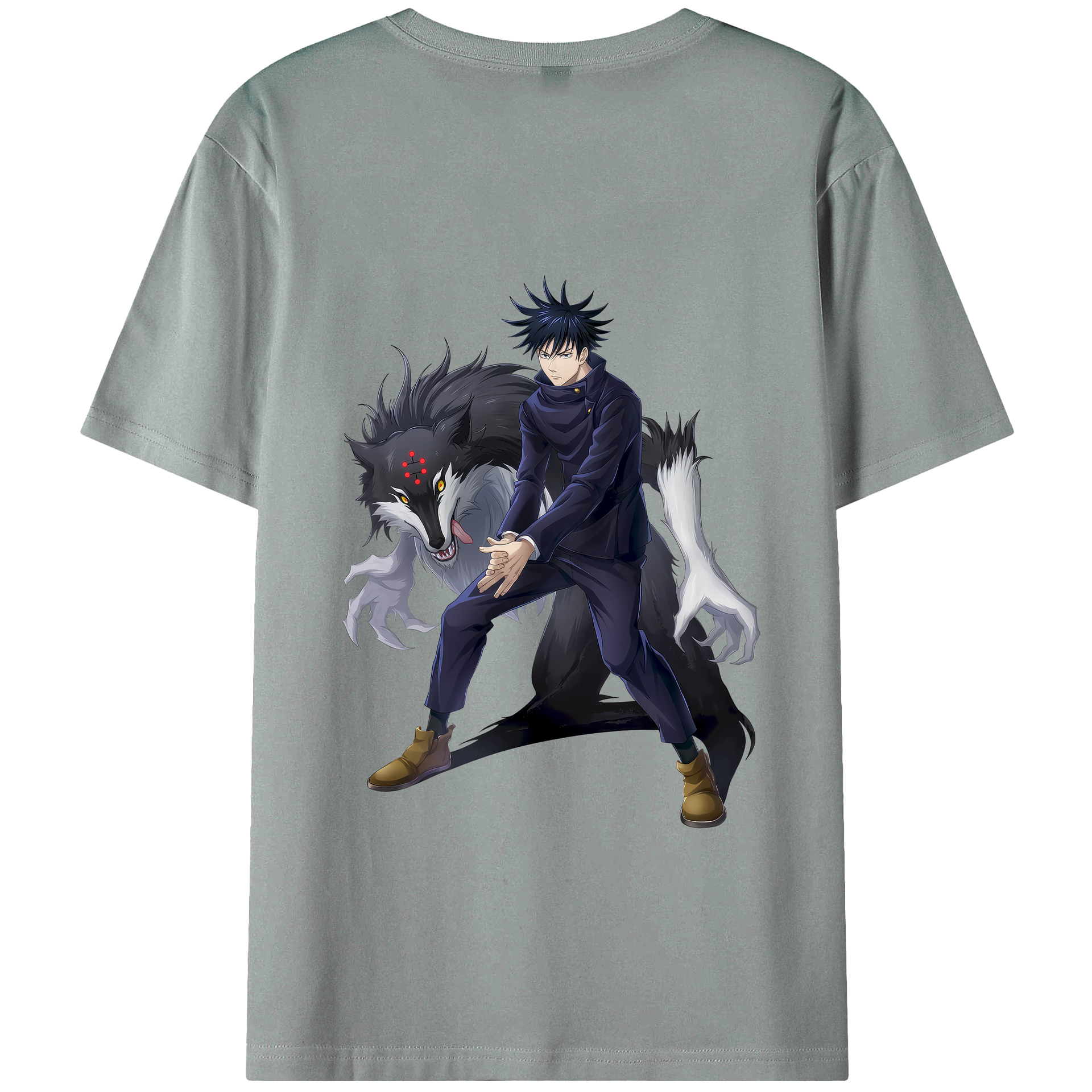 （画像用） 呪術廻戦 Jujutsu Kaisen 綿100％ メンズ半袖Tシャツ（バックプリント） 通気性